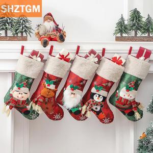 [COD] SHZTGM ถุงน่องลายโมโนแกรมสำหรับครอบครัว3D คริสต์มาส
