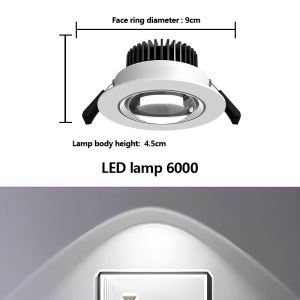 LED Downlight 7W Ceiling Light Pin Lights Tri Color 3000K/4000K/6000K Selectable Recessed Downlight For Living Room Bedroom Corridor Shop