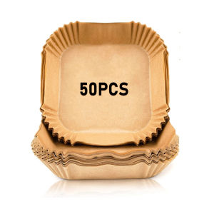 🇸🇬 Fast Delivery 50/100pcs Air Fryer Paper Tray Liner Non-Stick Disposable Paper Mat Steamer Round Baking Mats Kitchen Air Fryer Baking Accessorie