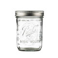 ลูกปากกว้าง 16 oz ออนโหลแก้วmason jar Ball Mason 473ml American Mason Jar แก้ว Jar ปิดผนึกโปร่งใส Scale Jar Overnight Oatmeal Cup Milkshake Drink. 