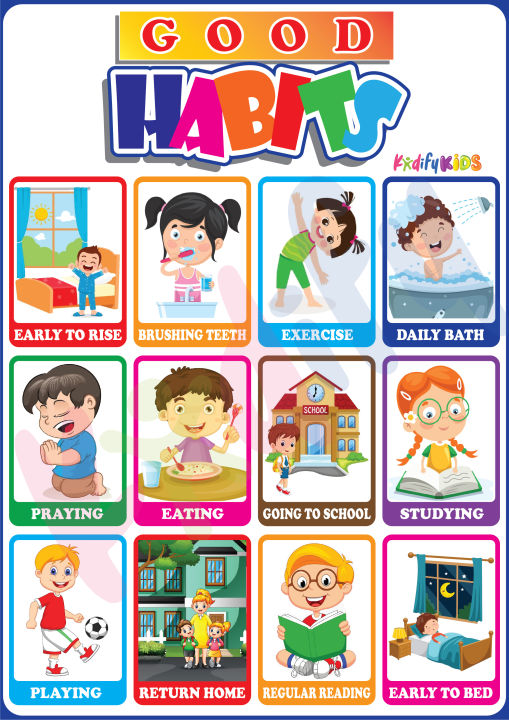 Good Habits Educational Learning Materials and Charts For Kids ...