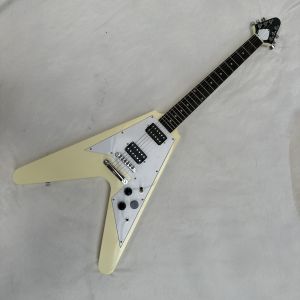 Gibson Flying V Version Electric Guitar Yellow Mahogany Body Rosewood Chrome Hardware Fingerboard Professional Guitar