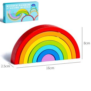 Rainbow Arch Bridge Building Blocks Color Shape Cognitive Educational Toys for Kids