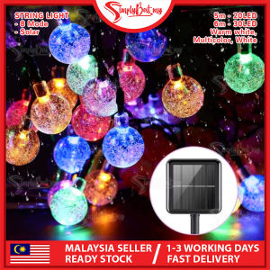 Outdoor Solar String Light Colorful Bulb Ball String Garden Fairy Lights Waterproof String Lamps Fairy Decorative Lamp