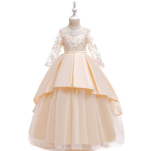 5 6 7 8 9 10 11 12 13 14 Yrs Girl Kid Flower Elegant Princess Party Dresses Older Children Clothing Christmas New Year Birthday