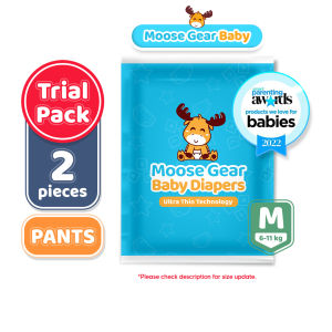 Moose Gear Baby Pants Diaper TRIAL PACK 2pcs Hypoallergenic Super Absorbent Double Leak Guard
