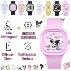 Đồng Hồ Hoạt Hình Sanrio Đồng Hồ Chống Nước Cho Trẻ Em Đồng Hồ Đeo Tay Chất Liệu Silicon Đồng Hồ Vuông Kuromi Melody KT Cinnamon Pudin Dog Đồng Hồ Thạch Anh Dành Cho Trẻ Em Đồng Hồ Quà Tặng