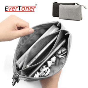 EverToner Fake Linen Oxford Electronic Accessories Cable USB Hard Drive Organizer Bag Portable Storage Case New
