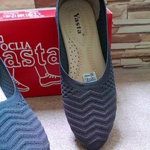 Sepatu Balet Rajut  New Import lentur Abu / Sepatu wanita Import/sol karet(C0D)