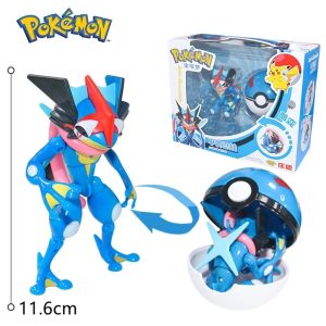 Đồ chơi FCKid 13cm Pokemon Ball Ash-Greninja Trứng biến hình Mô hình nhân vật anime Bộ sưu tập lắp ráp giáo dục Mô hình búp bê làm bằng tay PVC Quà sinh nhật cho bé trai 2-6 tuổi Đồ chơi cho bé gái bé trai