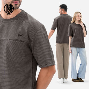 INSPI Premium Stripes Tshirt for Men and Woman Relaxed Fit with Welt Pocket Casual Tops Collection Menswear Crewneck Shirt