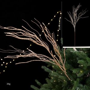 ART SUPPLIESX กิ่งก้านที่มีประกาย จี้ต้นคริสต์มาส แวววาว ทำเอง ของประดับตกแต่งคริสต์มาส ใหม่ สร้างสรรค์ จี้ใบไม้คริสต์มาส ของตกแต่งคริสต์มาส