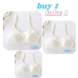 ซื้อ 2 รับ 1 วัยรุ่นเด็กการ์ตูนบรา ไร้สายสีทึบชุดชั้นในการพัฒนาสำหรับนักเรียน