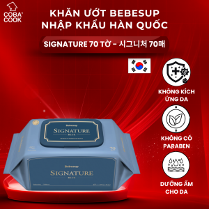 Khăn ướt không mùi Hàn Quốc Bebesup Signature 70t/gói vệ sinh cho bé an toàn tiện dụng