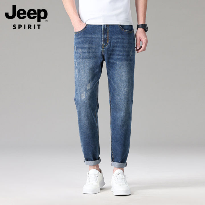JEEP SPIRIT Men's Jeans New Loose Straight Tube Large Size - Main Image