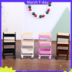 March 1:12ตุ๊กตารถเข็นรับประทานอาหาร W/WHEEL Storage SHELF เฟอร์นิเจอร์ตกแต่งของเล่น