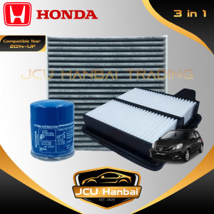 3in1 CHARCOAL SET Air Filter Cabin Filter and Oil Filter for Honda Brio 2014-2021 Car Filter