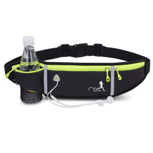 Outdoor Running Waist Bag Bottle slot Waterproof With Earpiece Hole Jogging Cycling Hiking Gym Large Capacity Outdoor Sports Belt Pouch