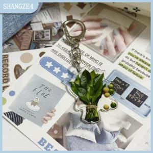 【SHANGZE4】 Creative Pomelo Leaf Acrylic Keychains Women Hanger Pendant Decoration Bag Charm Car Keyring Accessories Gifts