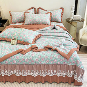 A Khăn Trải Giường Hai Lớp Vải Cotton Và Vải Lanh Chăn Bốn Mảnh Mùa Hè Có Thể Giặt Bằng Máy Mùa Hè Điều Hòa Không Khí Mỏng Chăn Quà Tặng Bán Buôn