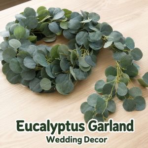 Artificial Eucalyptus Garland 6 6Ft Silk Green Vine Willow Leaves Wedding Party Home Decor