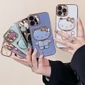 Luxury Cute Hello Kitty Makeup Mirror Plating Holder Stand Phone Case Soft Back Cover For Apple iPhone 15 Pro Max 15 Plus 6S Plus 7 Plus 8 Plus XS Max XR 11 Pro Max iPhone 12 Pro Max 12 mini 13 Pro Max 13 mini iPhone 14 Pro Max 14 Plus. 