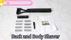 Mens Body Hair Trimmer with Long Foldable Handle – Back & Leg Shaver Safe Grooming Tool for Home & Travel
