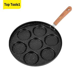 Nonstick Specialty Egg Pan with 7 Holes for Making Multiple Eggs or Pancakes Simultaneously Easy to Handle and Clean