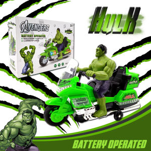 Moving Incredible-Huulk Motorcycle Toy Omni Directional Battery Operated with Lights and Sounds Toys for Kids