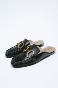 SEPATU WANITA ZARA LOAFER|HEEL 2 CM MODEL CROCO HITAM|mules slip on