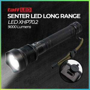 BEST SELLER TaffLED Senter LED Long Range Zoom USB Recharge XHP70.2 9000 Lumens HS313 / senter led super terang jarak jauh anti air tahan lama camping survival / senter kecil super terang mini di cas jarak jauh tahan lama / senter hiking berburu outdoor