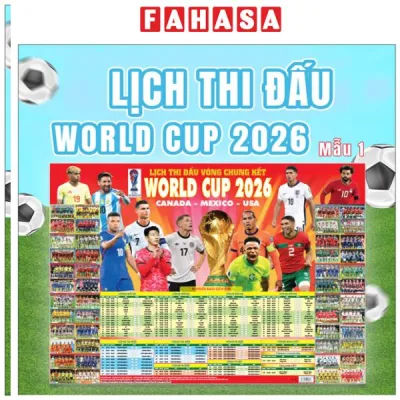Fahasa - Sách - Poster Lịch Thi Đấu Vòng Chung Kết World Cup 2026 - Kèm Ống - 65 x 86 cm - Mẫu 1