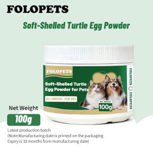 FOLOPETS Pet Hair Nutrition Powder Soft-Shelled Turtle Egg Powder Fur Growth Supplement for Dogs & Cats Shedding Control Rich in Lecithin & Biotin