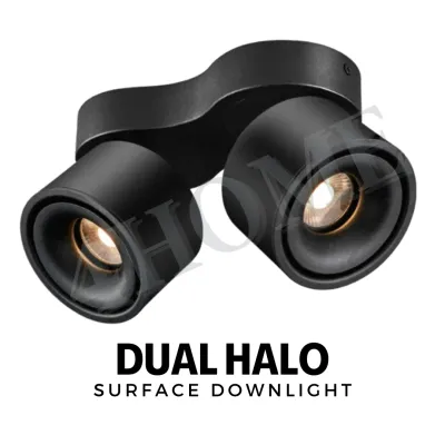 Premium White Black Single Head Double Head Halo Cylindrical Spotlight Surface Mounted Downlight GSE
