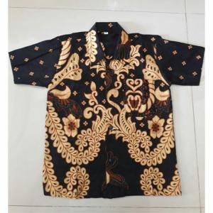 hem batik anak kembang gurita couple orang tua / kemeja batik anak laki laki terbaru