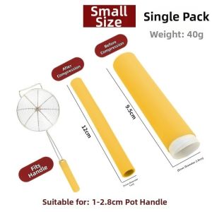 STYLETENK Heat Resistant Pot Handle Cover Silicone Anti-slip Pan Grip Sleeve Comfortable Rubber Pot Grip Cover Wok Use