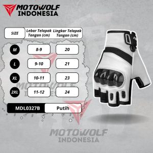 Sarung Tangan Motor Kulit Half Karbon Protector Motowolf 0327B