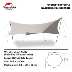 Flysheet Butterfly Dengan Tiang Set Naturehike CNH22ZP023 Canopi Atap Tenda Camping Piknik Korean Glamping Estetik