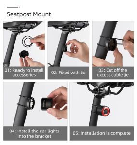 ROCKBROS Q3 Lampu Belakang Sepeda Dengan Sensor Rem Brake Tail Light Outdoor Sport MTB Roadbike