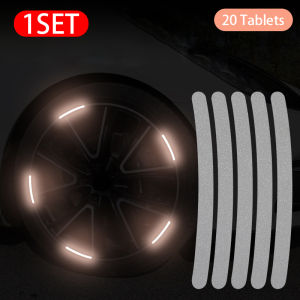 Universal 20Pcs Car Wheel Reflective Sticker Waterproof Decoration Reflective Sticker