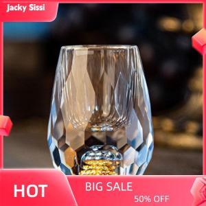 Jacky Sang trọng pha lê thủy tinh Vodka thủy tinh Sake Shochu Thanh thủy tinh rượu mùi đôi đáy vàng lá thủy tinh cốc trà quà tặng cao cấp rượu mạnh