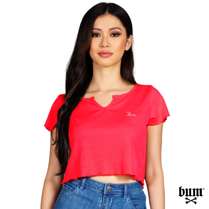 Women's Basic Short Sleeve Scoop Neck Crop Top