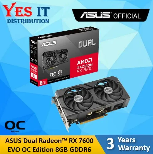 ASUS Dual Radeon RX7600 OC Edition 8GB / RX7800XT OC Edition 16GB GDDR6GDDR6 Graphics Card
