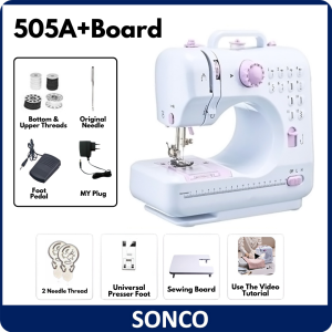 Sewing Machine FHSM 505A Pro Upgraded 12 Sewing Portable Mini Sewing Machine Mesin Jahit 505