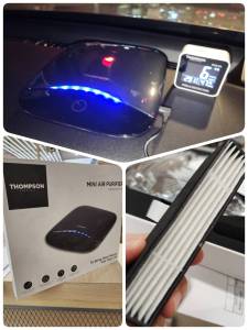 Thompson เครื่องฟอกอากาศในรถ Pure Air  เครื่องฟอกอากาศในรถจากแบรนด์ Thompson ฟอกและกรองกลิ่น กรอง PM2.5 .ใช้ได้้ทั้งในบ้านและในรถ