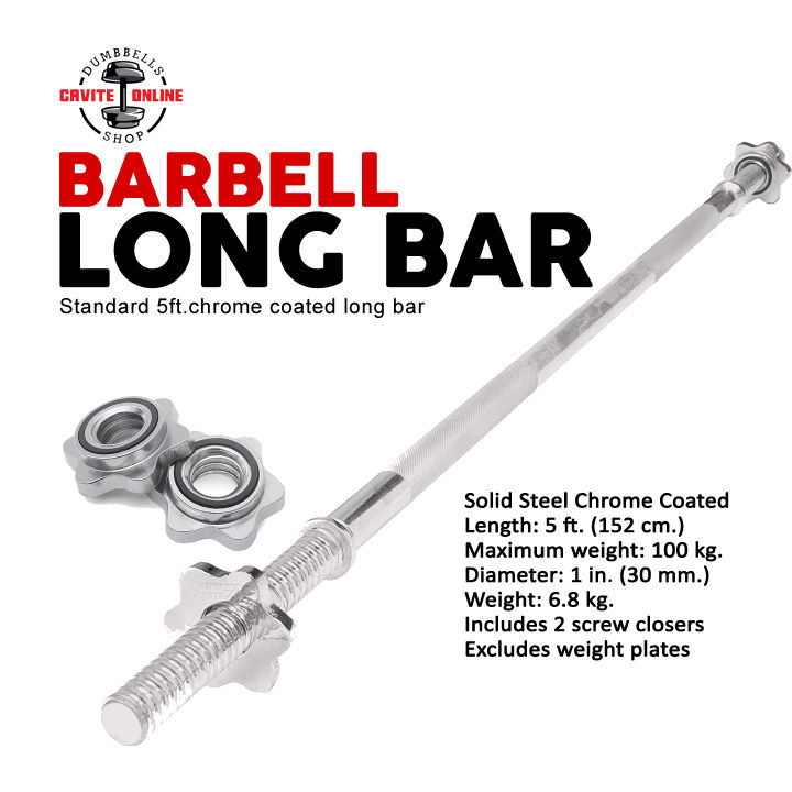 Long best sale bar barbell