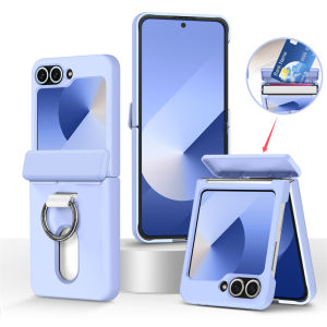 Luxury Wallet Clip Flip Slot Card Phone Case for Samsung Z Flip 8 7 6 5 5G Flip6 ZFlip5 ZFlip6 Finger Ring Shockproof PC Covers