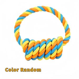 MING1996 Cotton Rope Knot Pet Cotton Rope Toy Colorful Weaving Chew-Resistant Dog Teeth Cleaning Toy Interactive Bite Resistant Dog Chew Toy Indoor Outdoor