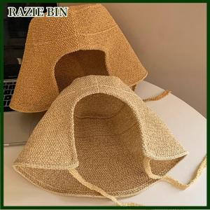 RAZIE BIN Lanh rơm Regency bonnets mũ cho phụ nữ Sun hat Bow bãi biển cap lớn rộng vành cloche hat chapeau Femme ren lên ngoài trời mùa hè