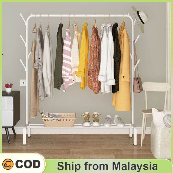 Single Pole Strong Steel Structure Laundry Cloth Rack Organizer Hanging ...